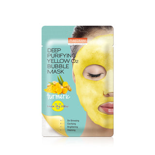 [PUREDERM] Deep Purifying Yellow O2 Bubble Mask kurkuma 25g * 1kpl