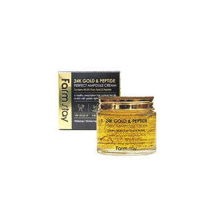 Korean Skincare - Kbeauty - [FARM STAY] 24K Gold & Peptide Perfect Ampoule Cream 80ml - Hohtava