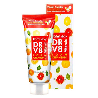 Korean Skincare - Kbeauty - [FARM STAY] Dr-V8 Vitamin Foam Cleansing 100ml - Hohtava