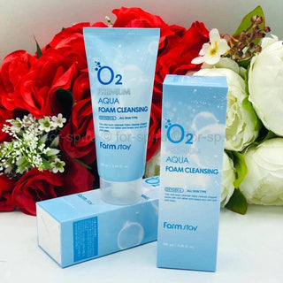 Korean Skincare - Kbeauty - [FARM STAY] O2 Premium Aqua Foam Cleansing 100ml - Hohtava