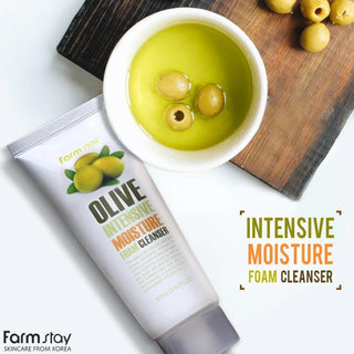 Korean Skincare - Kbeauty - [FARM STAY] Olive Intensive Moisture Foam Cleanser 100ml - Hohtava